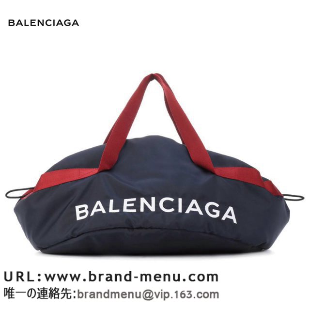 oVAK BALENCIAGA  ɂ郉OWA[uh Embroidered canvas bag obO lCr[ 2018-2019NH~X[p[Rs[ʔ