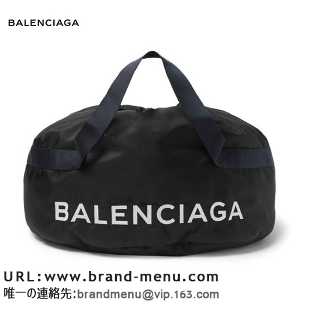 oVAK BALENCIAGA  ɂ郉OWA[uh Logo-Embroidered Nylon Holdall obO ubN 2018-2019NH~X[p[Rs[ʔ