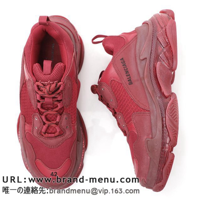 バレンシアガ BALENCIAGA スニーカー レッド メンズ プレゼント カジュアル 大きいサイズあり 541624 w09o1 6016 TRIPLE S トリプルＳ 韓国偽物通販