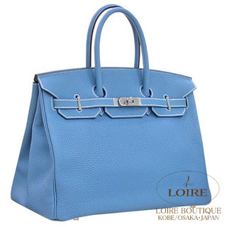 HERMESコピー■バーキン 35cm[Birkin 35cm]トゴ　ブルージーン　シルバー金具   