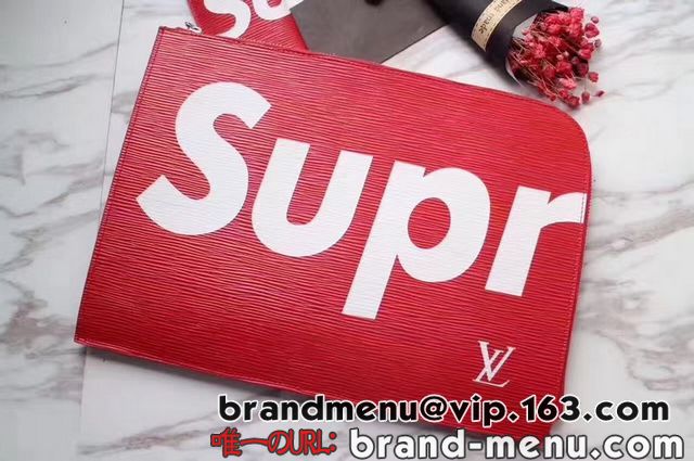 高品質2017新作 レディースメンズシュプリーム×ルイヴィトンSupreme と Louis Vuitton エピ クラッチバッグ 017 スーパーコピー代引き