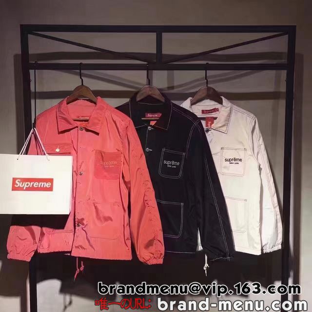 i2017V fB[XYSUPREME(Vv[)16SS Nylon Chore Coat iC`A R[g u] WPbg 107 X[p[Rs[