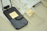 iphone6plusケースシャネル黒香水アイフォン6カバーローズレッド