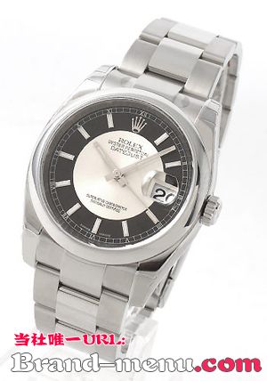 ブランドコピーロレックス Ref.116200 デイトジャスト ブラック＆シルバー メンズ