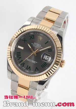 ブランドコピー★ロレックス Ref.116244 デイトジャスト WG&ダイヤベゼル 5連ブレス シルバー(フラワー) アラビア メンズ