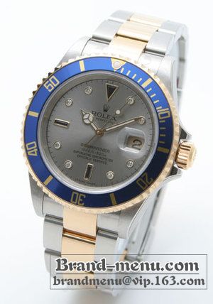 ブランドコピー★ロレックス Ref.16613SG サブマリーナ デイト ダイヤインデックス YGコンビ グレー メンズ