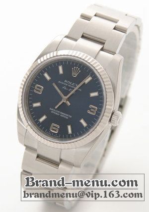 ブランドコピー★ロレックス Ref.114234 エアキング WGベゼル ブルー アラビア メンズ