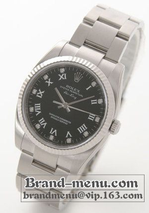 ブランドコピー★ロレックス Ref.114234 エアキング ダイヤインデックス WGベゼル ブラック ローマン メンズ