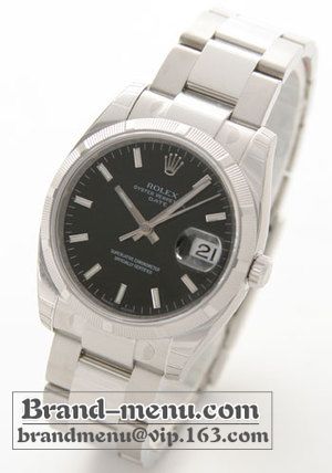 ブランドコピー★ロレックス Ref.115210 オイスターパーペチュアル デイト エンジンターンドベゼル ブラック メンズ
