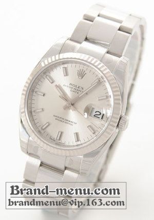 ブランドコピー★ロレックス Ref.115234 オイスターパーペチュアル デイト WGベゼル シルバー メンズ